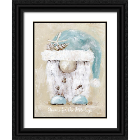 Gnome for the Holidays Black Ornate Wood Framed Art Print with Double Matting by Hilburn, Amanda