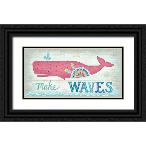 Make Waves Black Ornate Wood Framed Art Print with Double Matting by LaPoint, Annie
