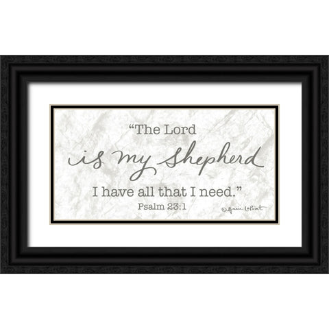 The Lord is My Shepherd Black Ornate Wood Framed Art Print with Double Matting by LaPoint, Annie