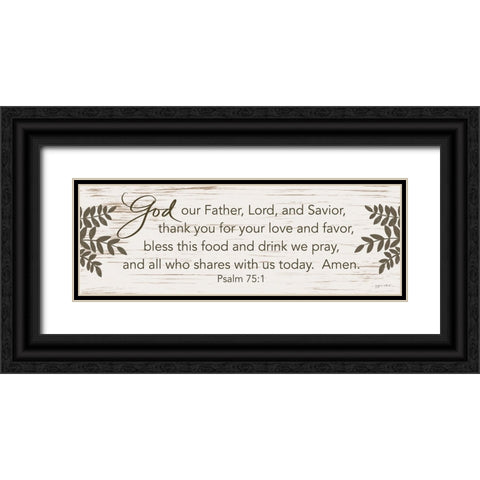 Bless This Food Black Ornate Wood Framed Art Print with Double Matting by LaPoint, Annie