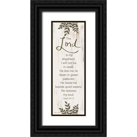 The Lord is My Shepherd Black Ornate Wood Framed Art Print with Double Matting by LaPoint, Annie