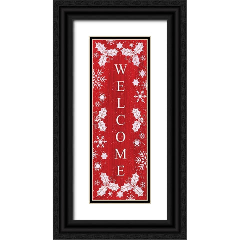 Christmas Welcome Black Ornate Wood Framed Art Print with Double Matting by LaPoint, Annie
