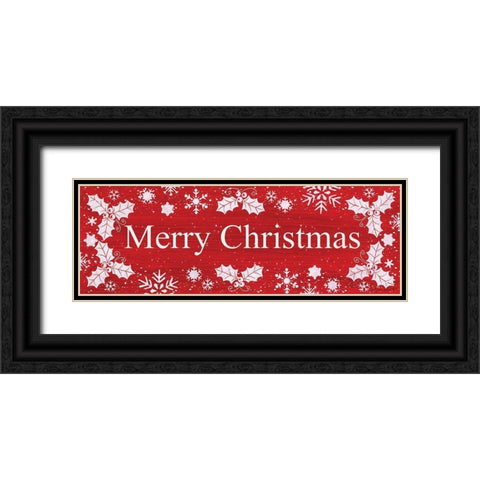 Merry Christmas Black Ornate Wood Framed Art Print with Double Matting by LaPoint, Annie