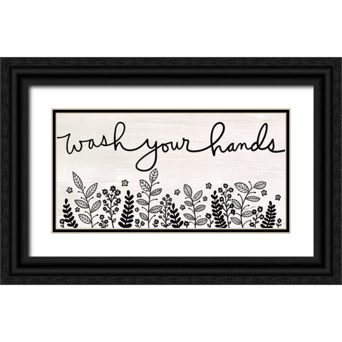 Wash Your Hands Black Ornate Wood Framed Art Print with Double Matting by LaPoint, Annie