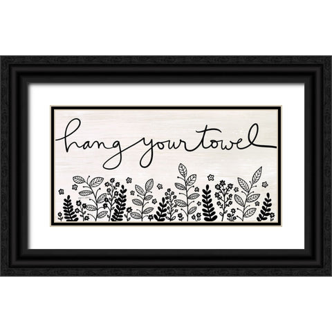 Hang Your Towel Black Ornate Wood Framed Art Print with Double Matting by LaPoint, Annie