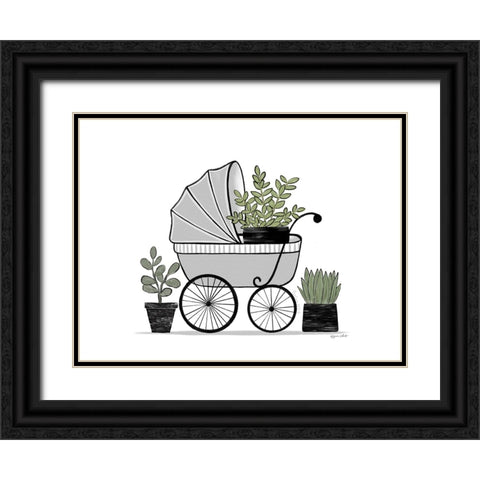 Babys Carriage Black Ornate Wood Framed Art Print with Double Matting by LaPoint, Annie
