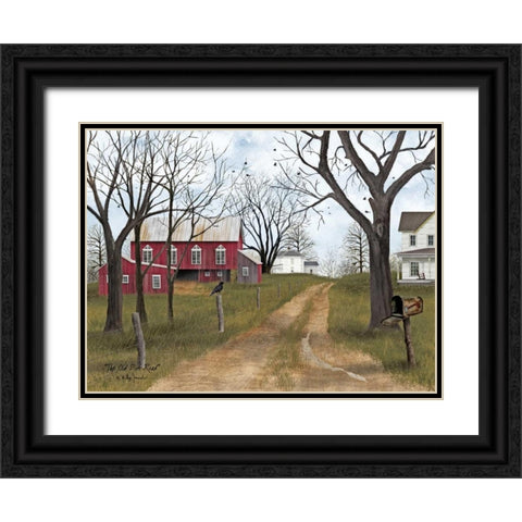 The Old Dirt Road Black Ornate Wood Framed Art Print with Double Matting by Jacobs, Billy