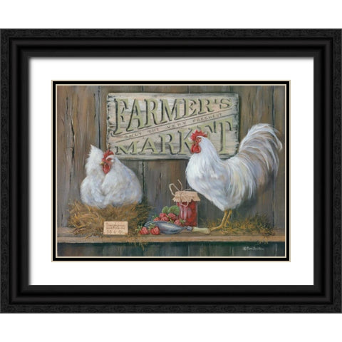 Farmers Market Black Ornate Wood Framed Art Print with Double Matting by Britton, Pam