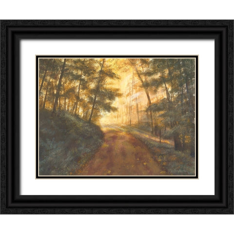 Golden Forest Black Ornate Wood Framed Art Print with Double Matting by Britton, Pam