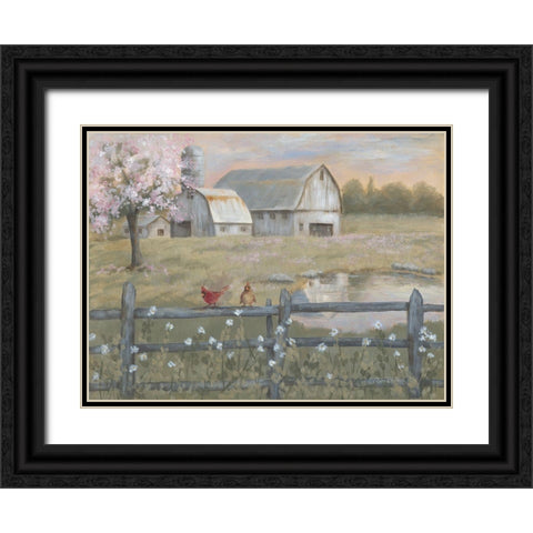 Spring Has Arrived Black Ornate Wood Framed Art Print with Double Matting by Britton, Pam