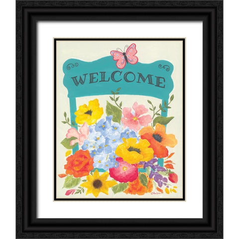 Bunches of Welcome Black Ornate Wood Framed Art Print with Double Matting by Britton, Pam