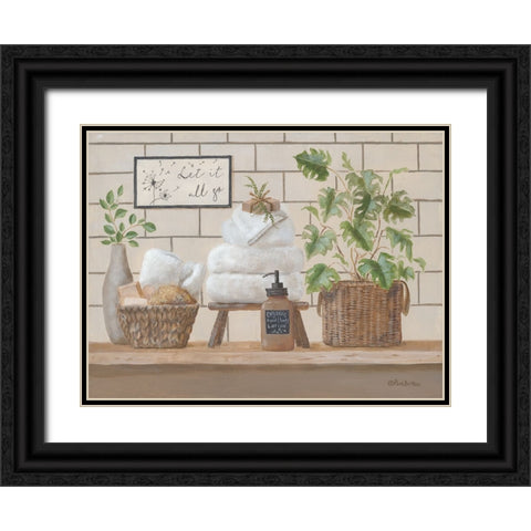 Still Life Bath I Black Ornate Wood Framed Art Print with Double Matting by Britton, Pam