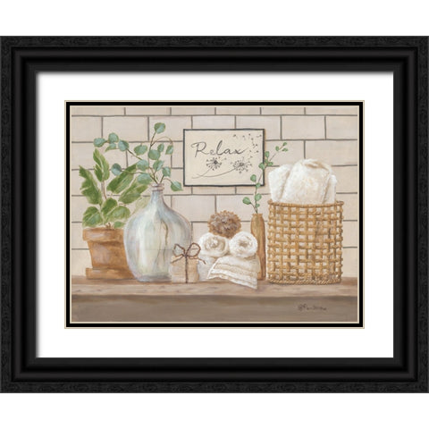 Still Life Bath II Black Ornate Wood Framed Art Print with Double Matting by Britton, Pam