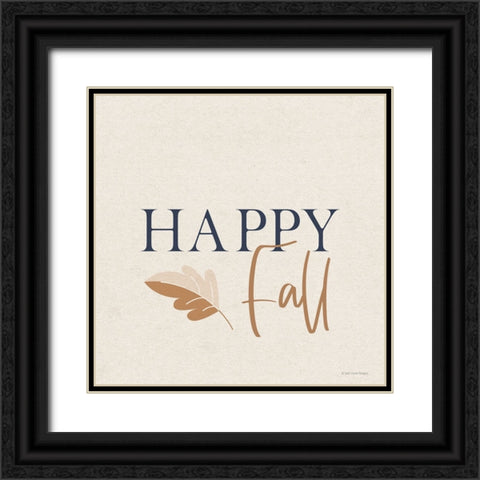 Happy Fall I Black Ornate Wood Framed Art Print with Double Matting by Lady Louise Designs