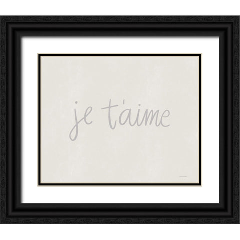 Je Taime Black Ornate Wood Framed Art Print with Double Matting by Lady Louise Designs