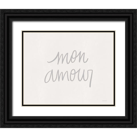 Mon Amour Black Ornate Wood Framed Art Print with Double Matting by Lady Louise Designs