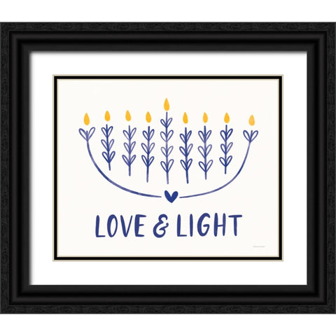 Love And Light Black Ornate Wood Framed Art Print with Double Matting by Lady Louise Designs