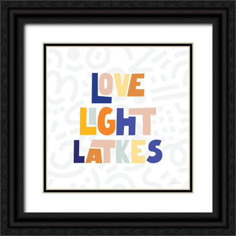 Love, Light Latkes Black Ornate Wood Framed Art Print with Double Matting by Lady Louise Designs