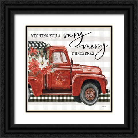 A Very Merry Christmas Black Ornate Wood Framed Art Print with Double Matting by Jacobs, Cindy