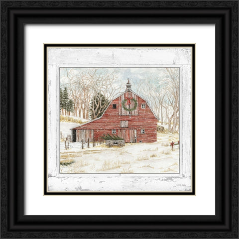 Winter Window II Black Ornate Wood Framed Art Print with Double Matting by Jacobs, Cindy