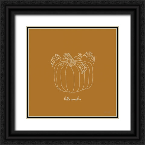 Hello Pumpkin Black Ornate Wood Framed Art Print with Double Matting by Jacobs, Cindy