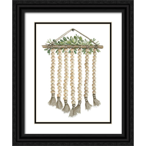 Beaded Wall Hanging Black Ornate Wood Framed Art Print with Double Matting by Jacobs, Cindy