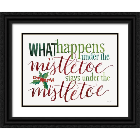 Under the Mistletoe  Black Ornate Wood Framed Art Print with Double Matting by Jacobs, Cindy