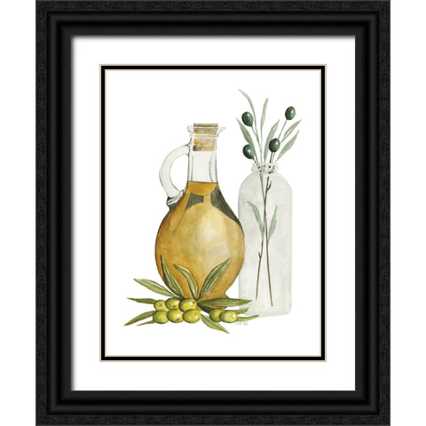 Olive Oil Jar I Black Ornate Wood Framed Art Print with Double Matting by Jacobs, Cindy