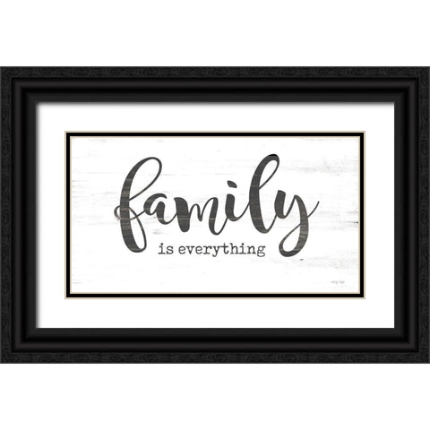 Family is Everything Black Ornate Wood Framed Art Print with Double Matting by Jacobs, Cindy