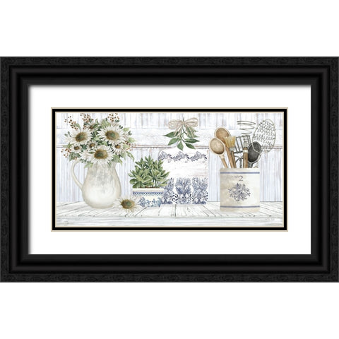 Country Cupboard I Black Ornate Wood Framed Art Print with Double Matting by Jacobs, Cindy