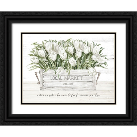 Cherish Beautiful Moments Black Ornate Wood Framed Art Print with Double Matting by Jacobs, Cindy