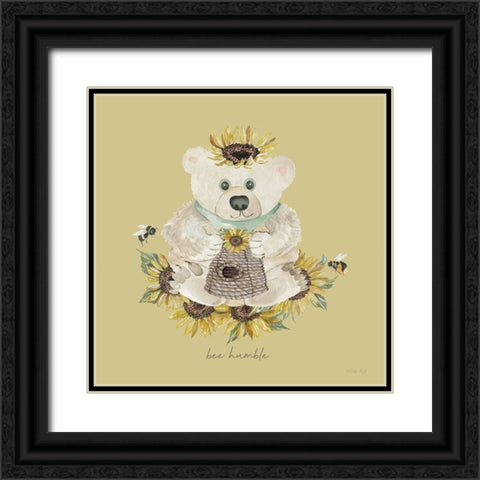 Baby Bear - Bee Humble Black Ornate Wood Framed Art Print with Double Matting by Jacobs, Cindy