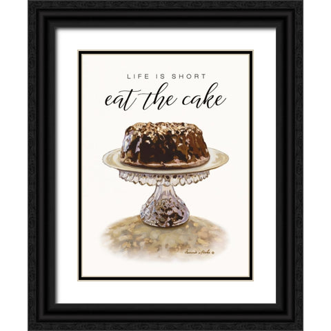 Eat the Cake Black Ornate Wood Framed Art Print with Double Matting by Mohr, Bonnie
