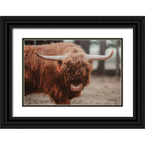 The Bull Look Black Ornate Wood Framed Art Print with Double Matting by Diener, Dakota