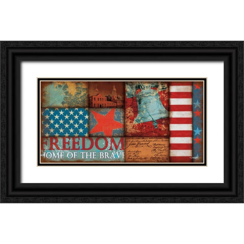Freedom Black Ornate Wood Framed Art Print with Double Matting by Dee Dee