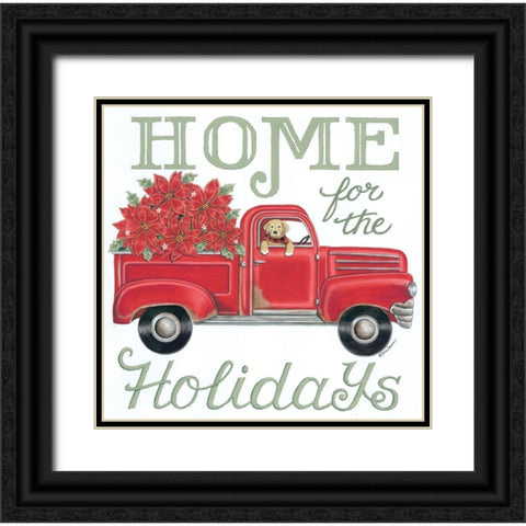Home for the Holidays Black Ornate Wood Framed Art Print with Double Matting by Strain, Deb