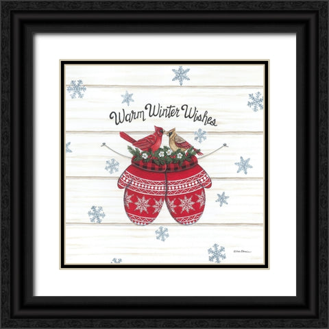 Warm Winer Wishes Black Ornate Wood Framed Art Print with Double Matting by Strain, Deb