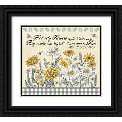 Make Me Regret I am Not a Bee Black Ornate Wood Framed Art Print with Double Matting by Strain, Deb