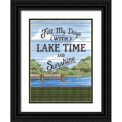 Filly My Days with Lake Time Black Ornate Wood Framed Art Print with Double Matting by Strain, Deb