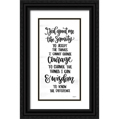 Serenity Prayer Black Ornate Wood Framed Art Print with Double Matting by Imperfect Dust