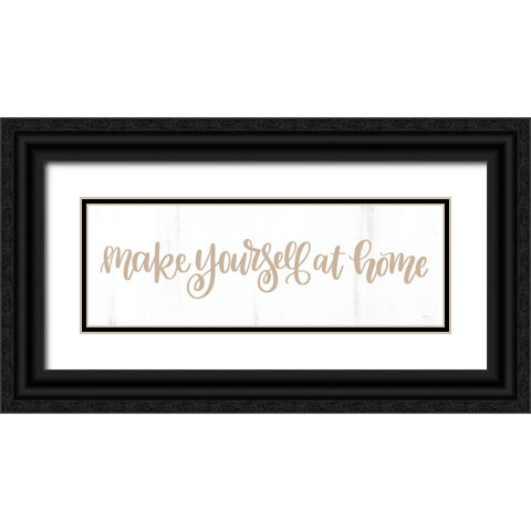 Make Yourself at Home Black Ornate Wood Framed Art Print with Double Matting by Imperfect Dust