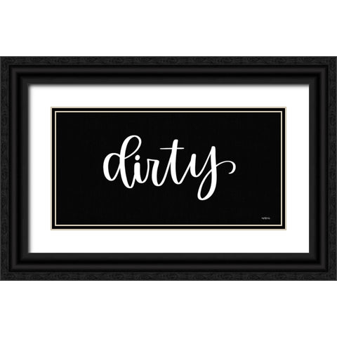 Dirty Sign Black Ornate Wood Framed Art Print with Double Matting by Imperfect Dust