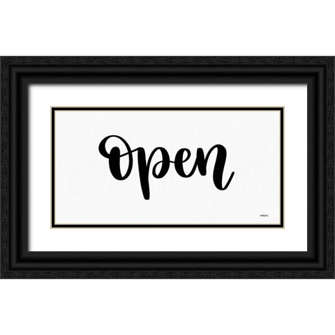 Open Sign Black Ornate Wood Framed Art Print with Double Matting by Imperfect Dust