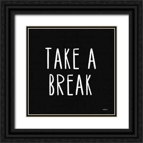 Take a Break Black Ornate Wood Framed Art Print with Double Matting by Imperfect Dust