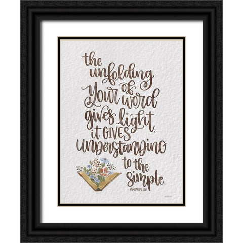 Unfolding of Your Word Black Ornate Wood Framed Art Print with Double Matting by Imperfect Dust