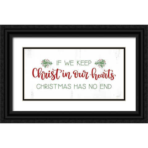 Christ in Our Hearts Black Ornate Wood Framed Art Print with Double Matting by Imperfect Dust