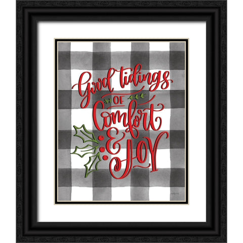 Good Tidings of Comfort And Joy Black Ornate Wood Framed Art Print with Double Matting by Imperfect Dust