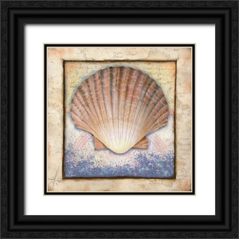 Shell Black Ornate Wood Framed Art Print with Double Matting by Wargo, Ed