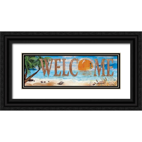 Welcome Black Ornate Wood Framed Art Print with Double Matting by Wargo, Ed