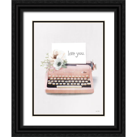 Love Letter Typewriter Black Ornate Wood Framed Art Print with Double Matting by House Fenway